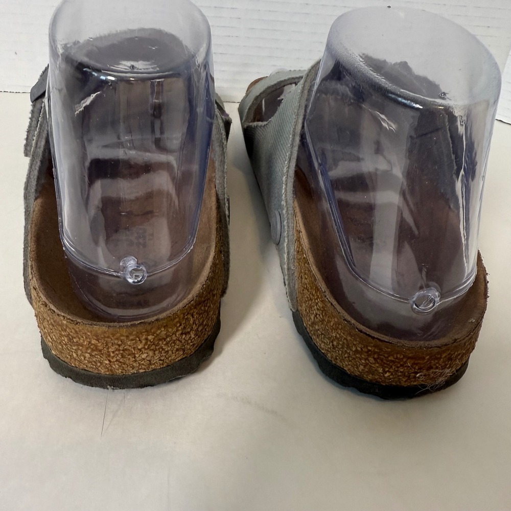 Birkenstock Vegan Arizona Sandals Women Gray Canvas Comfort Casual Sz 36 Shoes - Picture 4 of 10
